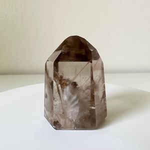Smokey Amphibole Quartz Point Angel Phantom Tower Crystal Natural High Quality